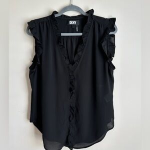 DKNY Black Sleeveless Blouse